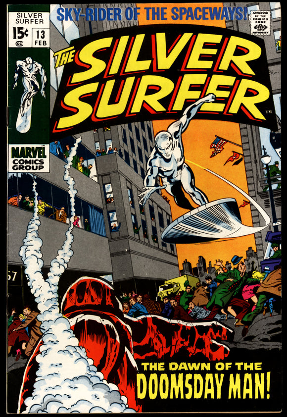 Silver Surfer #13 FN+ (1970) 1st app. of Doomsday Man!