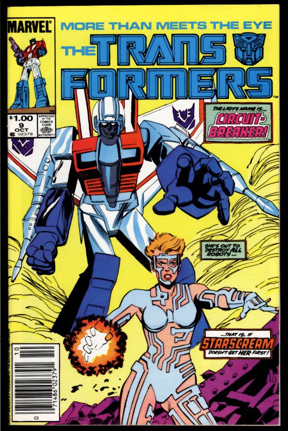 Transformers #9 VF/NM (1984) C.P.V. 1st Full app. of Circuit Breaker!