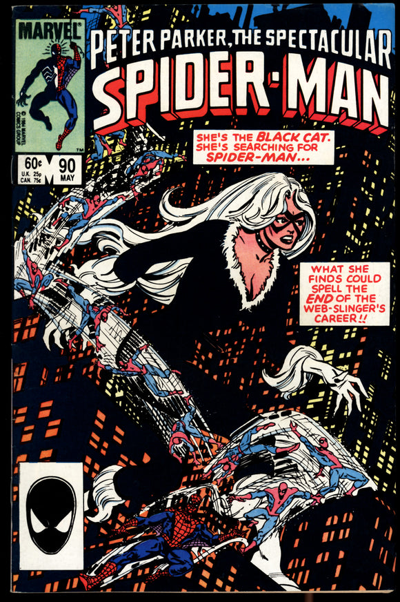 Spectacular Spider-Man #90 FN+ (1984) 1st Black Cat Costume!