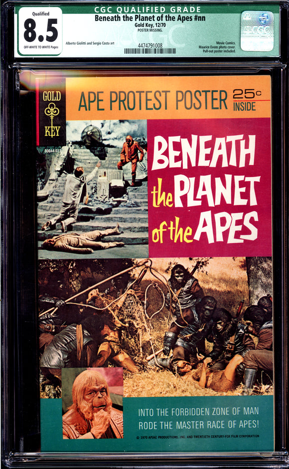 Beneath the Planet of the Apes CGC 8.5 (1970) 1st App. - Poster Missing