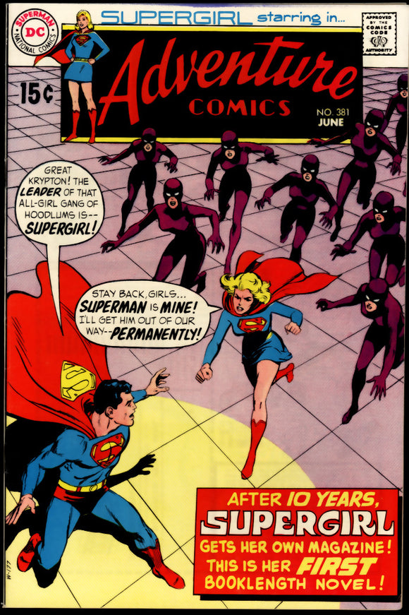 Adventure Comics #381 VF+ (1969) 1st Solo Supergirl Story!