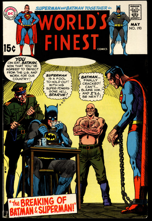 Worlds Finest Comics #193 FN+ (1970) Bondage cover.