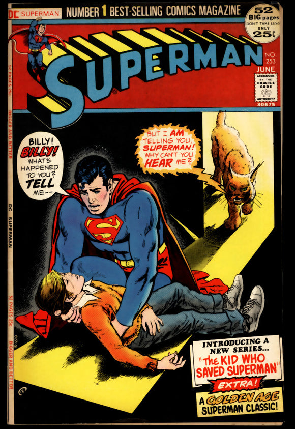 Superman #253 VF- (1972) Nick Card cover!