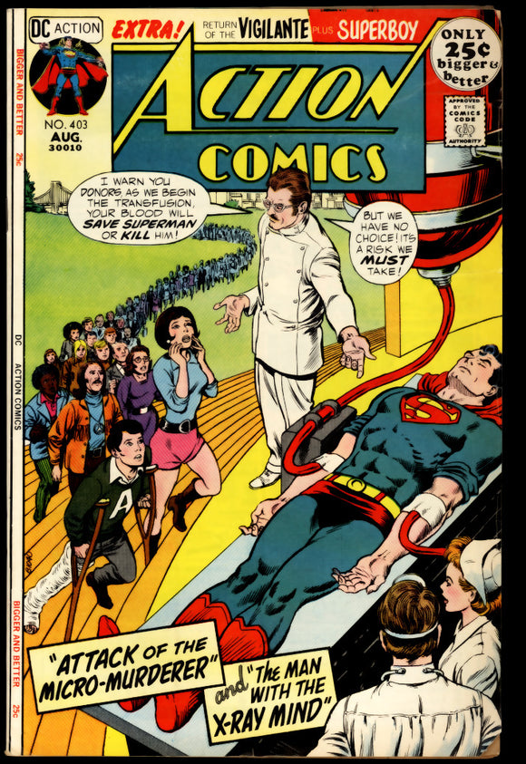 Action Comics #403 FN- (1971) Superman Blood Transfusion cover!