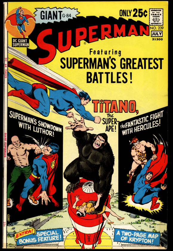 Superman #239 VF- (1971) Giant Size Issue. Curt Swan cover.