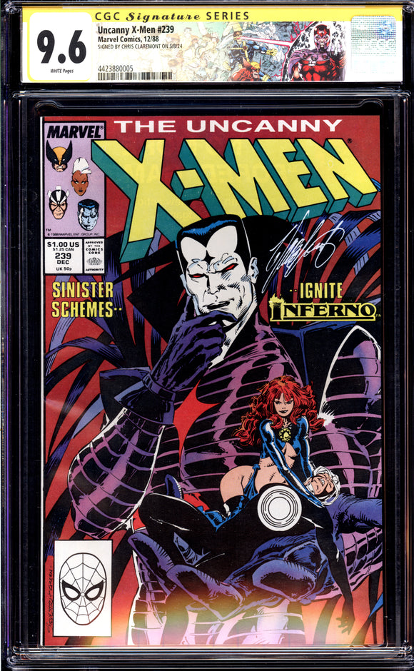 Uncanny X-Men #239 CGC 9.6 (1988) Signed by Chris Claremont!