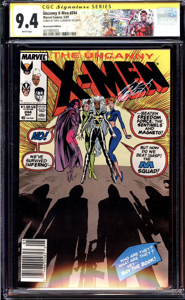 Uncanny X-Men #244 CGC 9.4 1st app. of Jubilee! Signed Chris