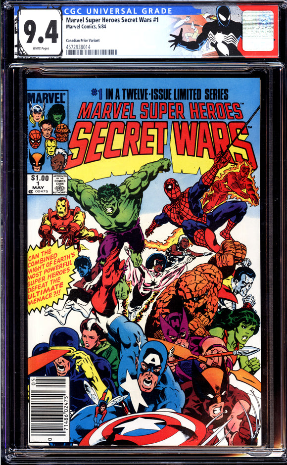 Marvel Super Heroes Secret Wars #1 CGC 9.4 (1984) Canadian Price Variant!