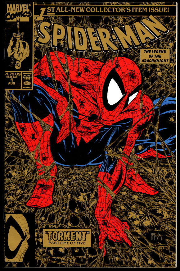 Spider-Man #1 Marvel 1990 (NM-) Todd McFarlane Gold Cover!