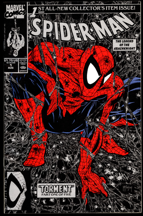 Spider-Man #1 Marvel 1990 (NM-) Todd McFarlane Silver Cover!