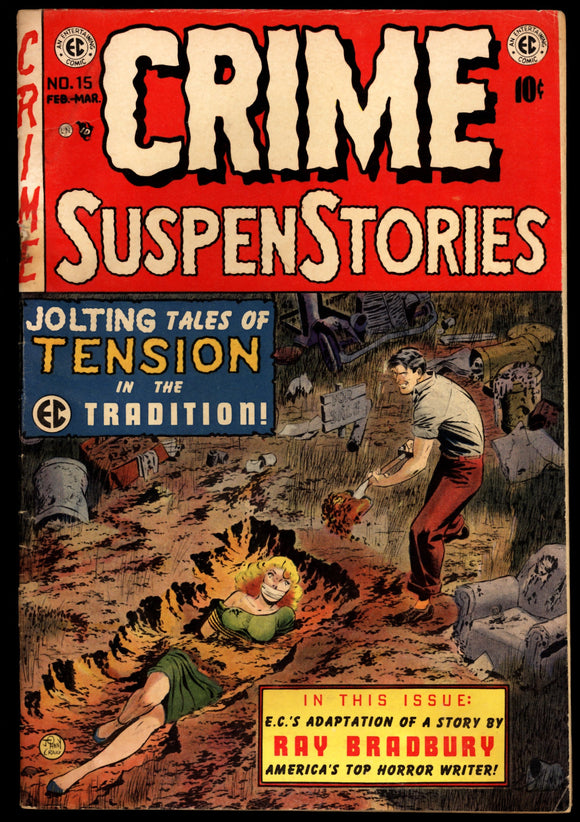 Crime Suspense Stories #15 E.C. 1953 (GD/GD+) Cover Detached Pre-Code!