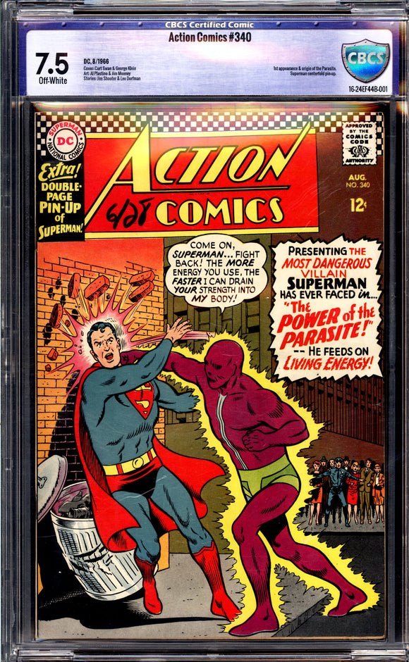 Action Comics #340 CBCS 7.5 (1966) 1st Appearance of Parasite! KEY!