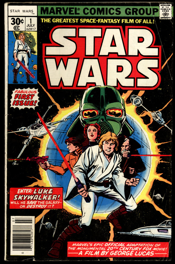 Star Wars #1 Marvel 1977 (VG+) 1st App. of Luke Skywalker & Darth Vader!