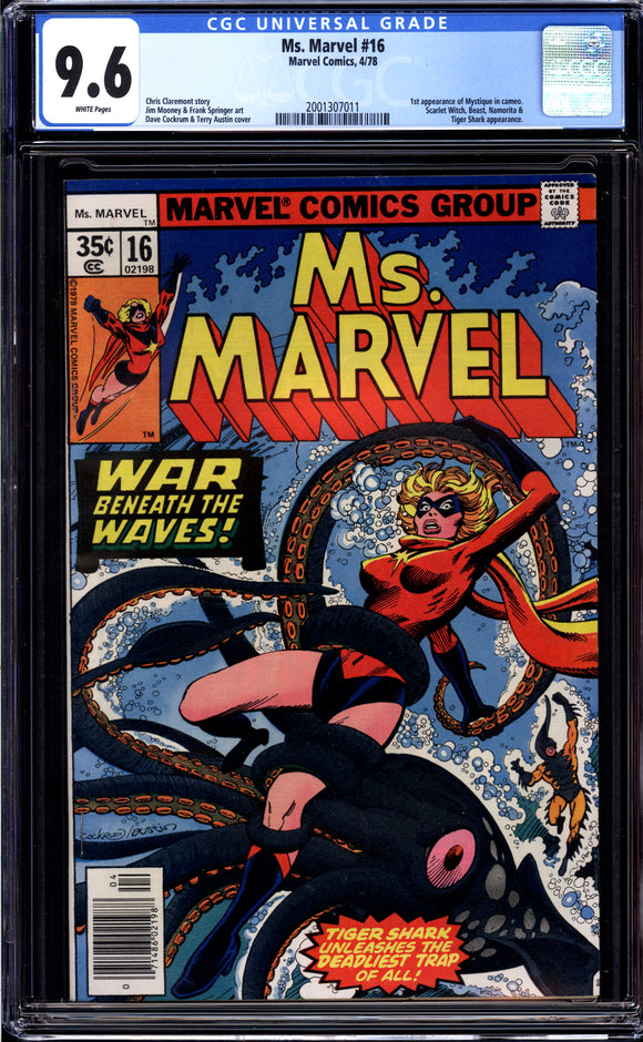 Ms. Marvel #16 CGC 9.6 (1978) 1st App. of Mystique in Cameo!