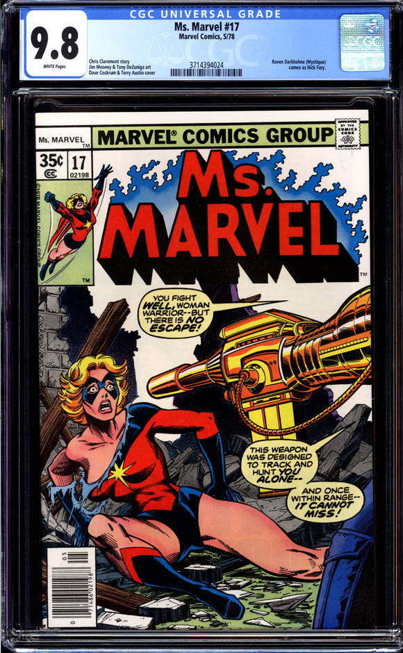 Ms. Marvel #17 CGC 9.8 (1978) Raven Darkholme Cameo as Nick Fury