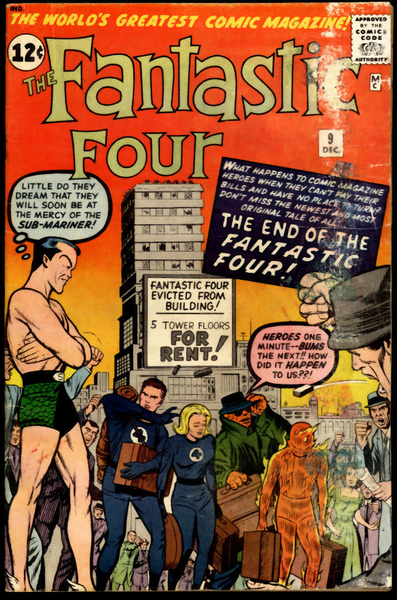Fantastic Four #9 GD+ (1962) 3rd app. of Sub-Mariner!