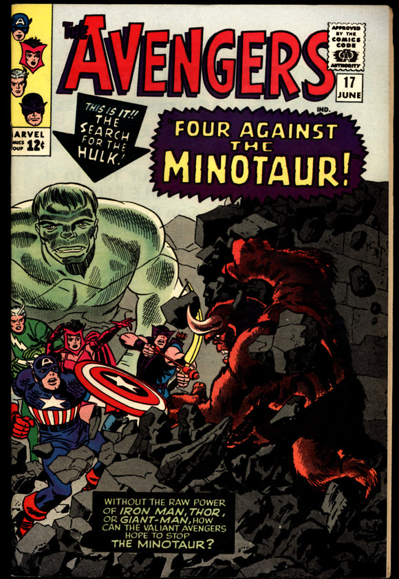 Avengers #17 Marvel 1965 (VF+) 1st App. of Minotaur! Hulk Cameo!