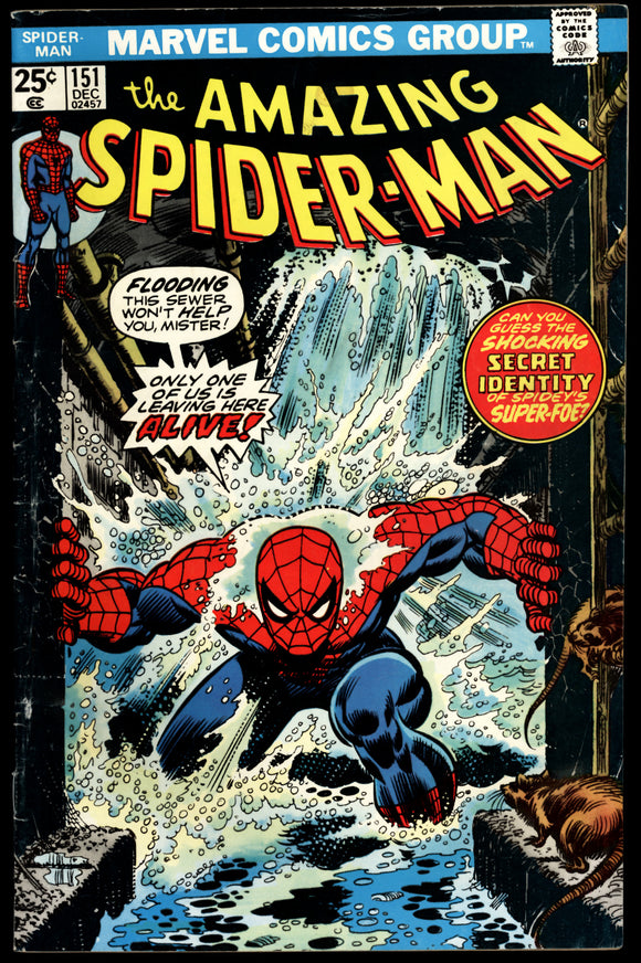 Amazing Spider-Man #151 Marvel 1975 (FN-) Classic John Romita Cover!