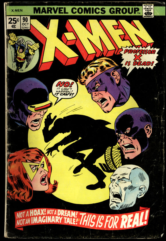 X-Men #90 Marvel 1974 (G/VG) Death of Professor X