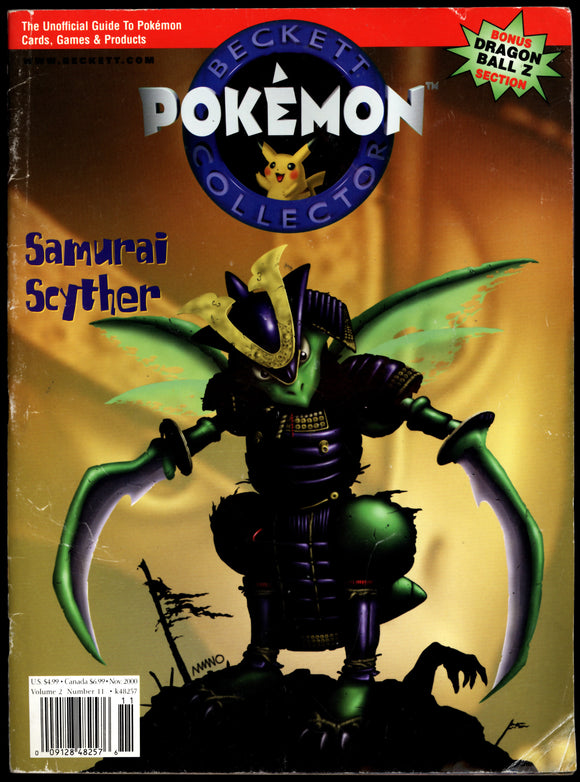 Beckett Pokémon Collector Magazine Samurai Scyther Vol 2 #11 Nov 2000