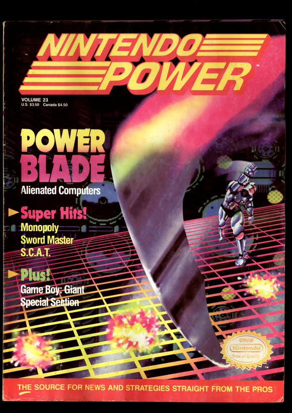 Nintendo Power Magazine Volume #23 April 1991 Power Blade With Poster