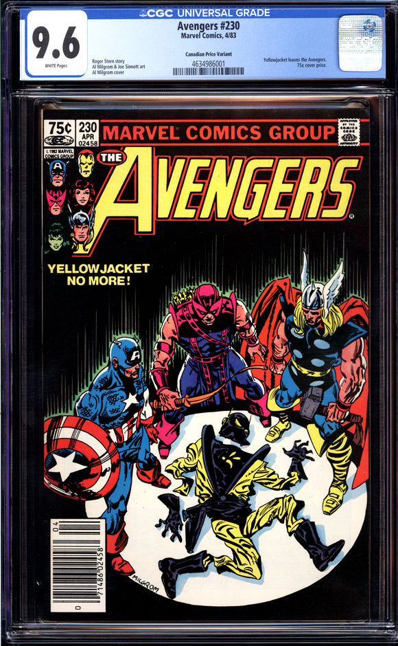 Avengers #230 CGC 9.6 (1983) Canadian Price Variant! Yellowjacket Leaves