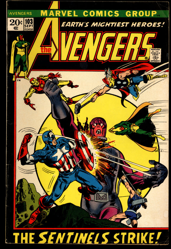 The Avengers #103 Marvel Comics 1972 (FN) The Sentinels Strike