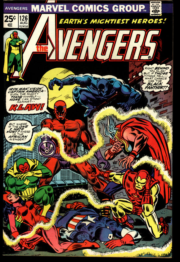 The Avengers #126 Marvel Comics 1974 (VF) Bronze Age