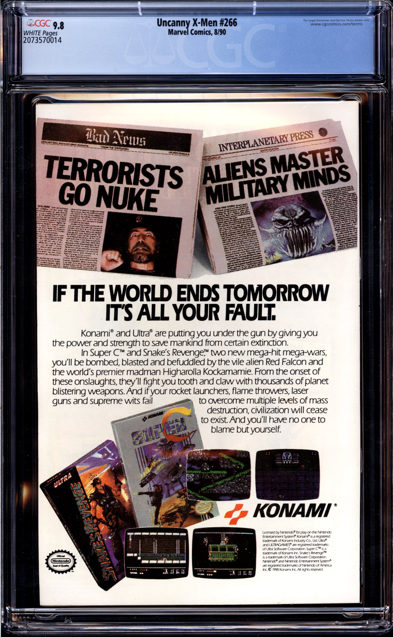 Uncanny X-Men #266 CGC 9.8 (1990) 1st Full Gambit! NEWSSTAND