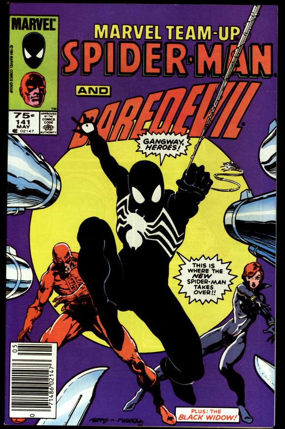 Marvel Team-Up #141 1984 (VF+) 1st Black Costume! Canadian Price Variant