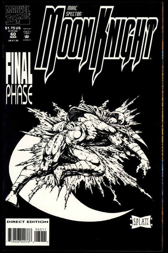 Marc Spector Moon Knight #60 1993 (NM-/NM) Stephen Platt - Last Issue!