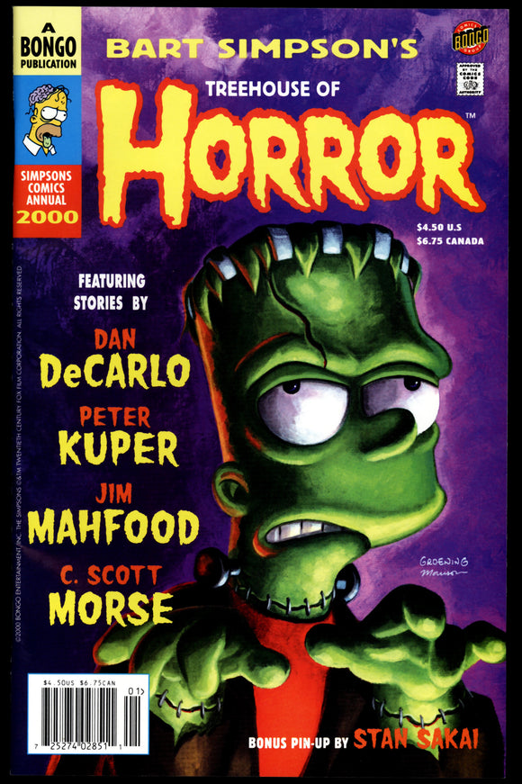 Bart Simpson's Treehouse of Horror Annual Bongo 2000 (NM-)