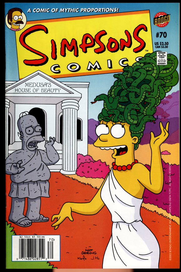 Simpsons Comics #70 Bongo 2002 (NM-)  LOW PRINT NEWSSTAND