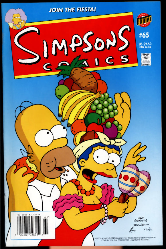 Simpsons Comics #65 Bongo 2002 (VF+)  LOW PRINT NEWSSTAND