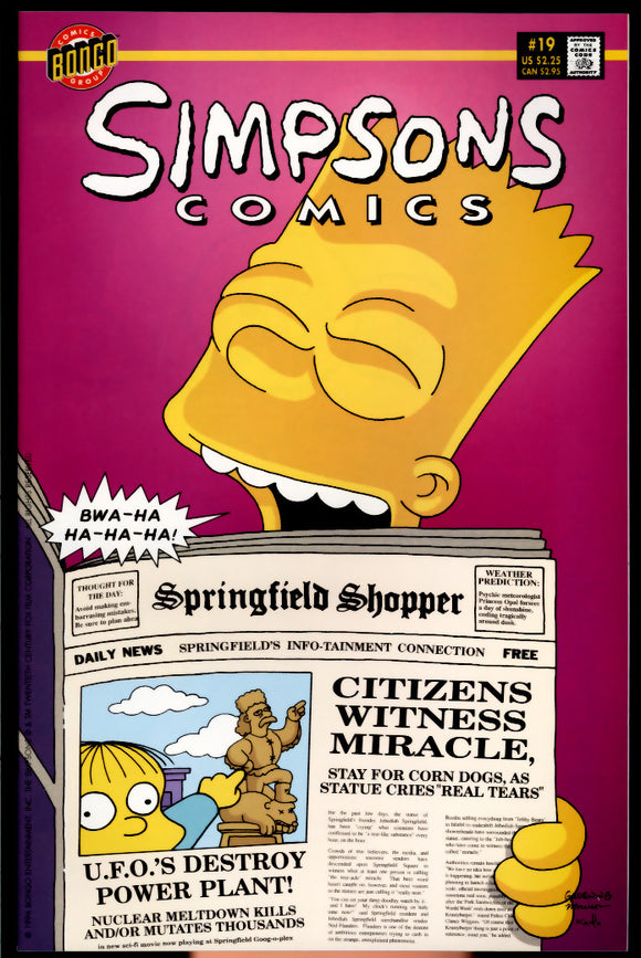 Simpsons Comics #19 Bongo 1996 (NM+) Matt Groening