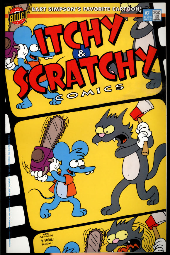 Itchy & Scratchy Comics #2 VF+ (1993) Bongo Comics