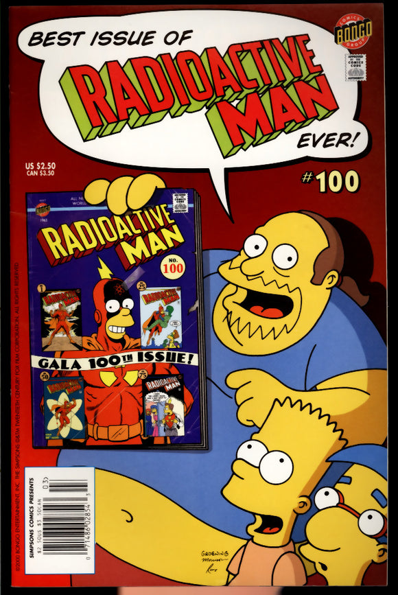Radioactive Man #4 VF/NM (2000) Bongo Comics Low Print Newsstand