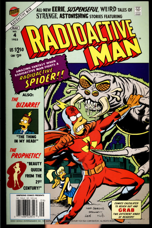 Bongo Comics Presents Radioactive Man #4 NM-/NM (2001) Newsstand