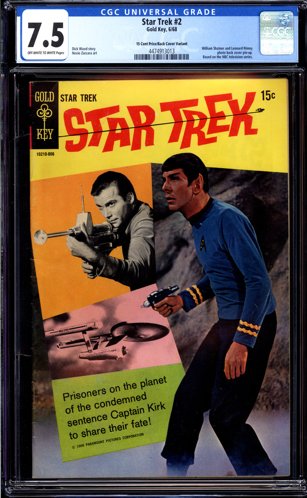 Star Trek #2 CGC 7.5 (1968) Gold Key RARE Back Cover Photo Variant