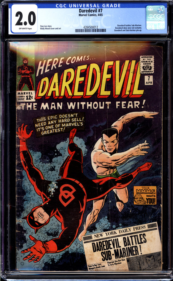 Daredevil #7 CGC 2.0 (1965) Daredevil Dons New Red Costume – Ultimate ...
