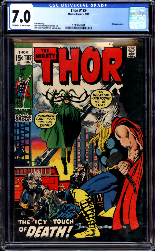 Thor #189 CGC 7.0 (1971) Hela Cover Appearance – Ultimate Key