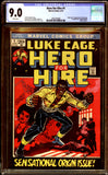 Hero For Hire #1 CGC 9.0! White Pages! Origin and 1st App. of Luke Cage