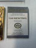 Pokemon 1999 Burger King 23k Gold Plated Mewtwo #150 w/ COA