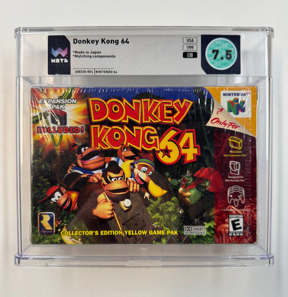 Donkey Kong 64 Nintendo N64 1999 WATA 7.5 CIB Complete in Box