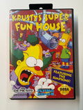 Krusty's Super Fun House 1992 Sega Genesis CIB Complete in Box