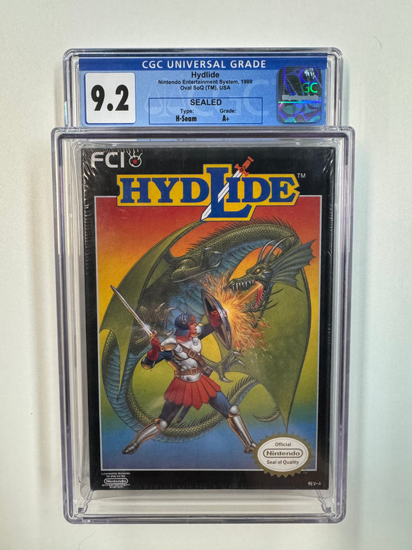 Hydlide Nintendo NES 1989 CGC 9.2 SEALED A+ H Seam