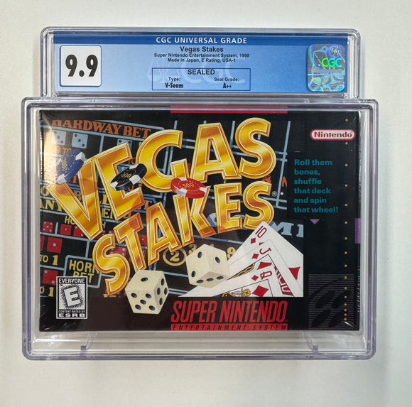 Vegas Stakes Nintendo SNES 1998 CGC 9.9 SEALED V-Seam A++