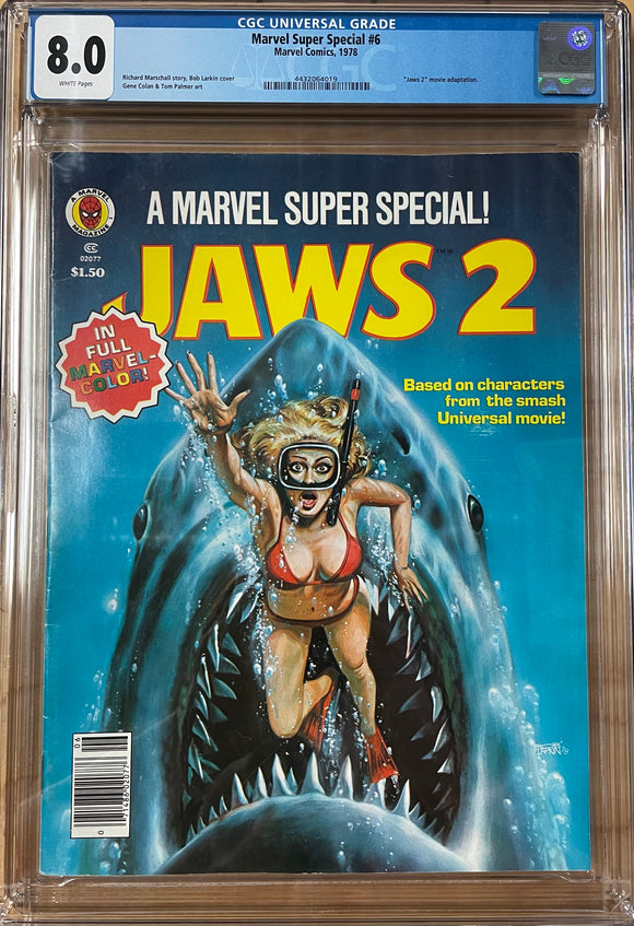 Marvel Super Special #6 CGC 8.0 Jaws 2 Movie Adaptation!