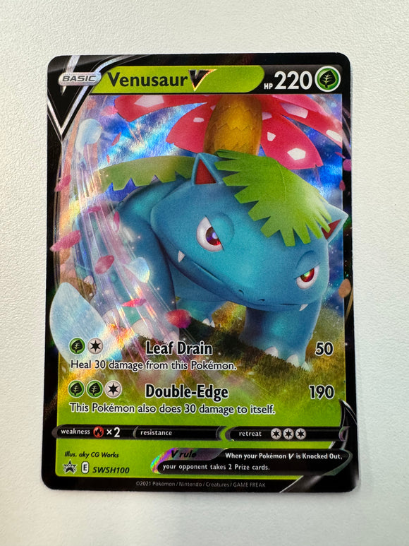 Pokemon TCG Venusaur V SWSH100 2021 Full Art Black Star Promo