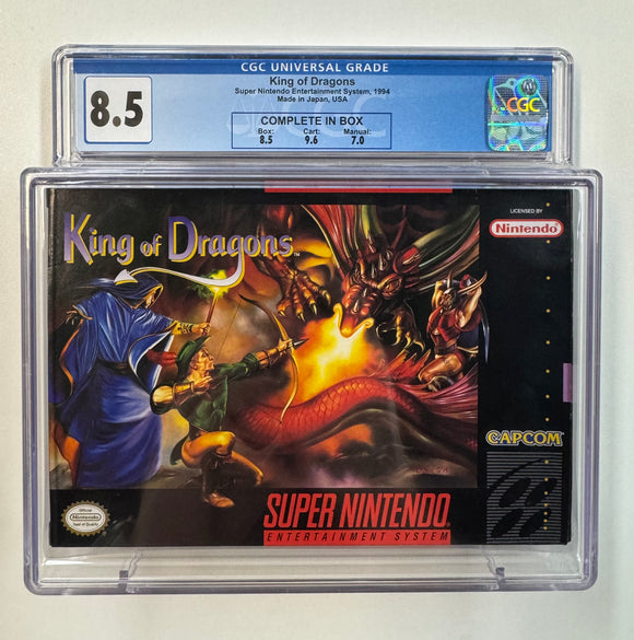 King of Dragons Nintendo SNES 1994 CGC 8.5 CIB Complete in Box
